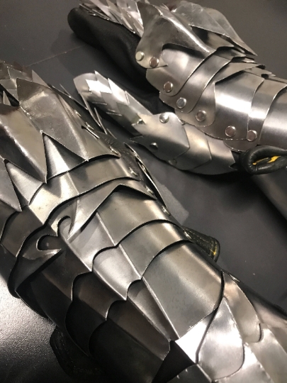 Gothic Style Stainless Steel Gaunlet - Pair of Gauntlets picture