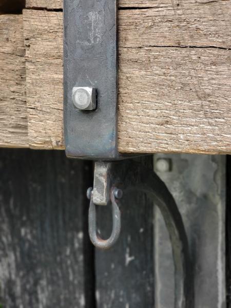 7" pair of hand forged mantel brackets