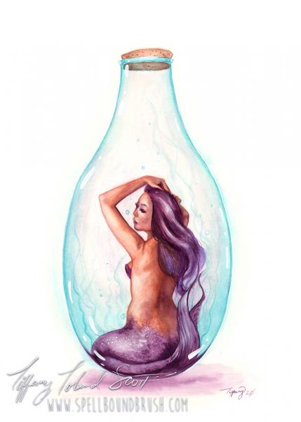 Print - Purple Bottle Mermaid picture