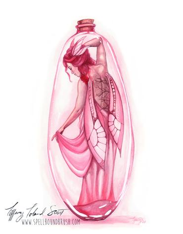 Print - Pink Bottle Fairy picture