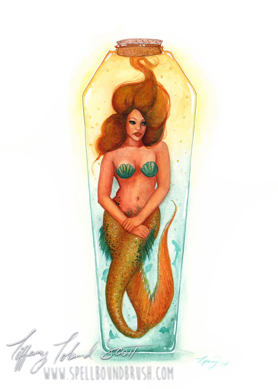 Print - Yellow Bottle Mermaid picture