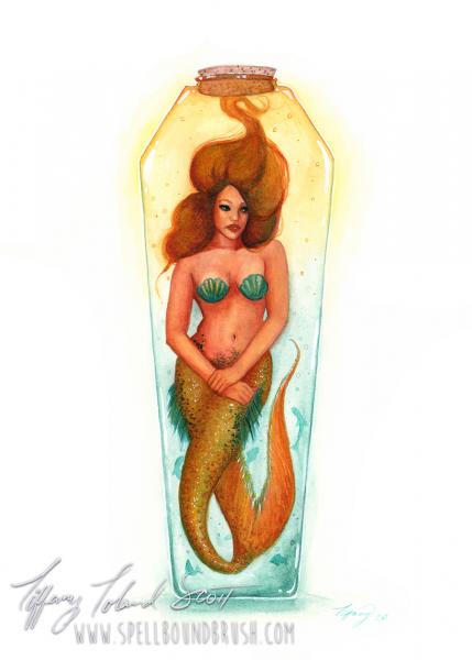 Print - Yellow Bottle Mermaid picture