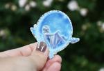 Winter Moon Fairy Glitter Vinyl Die Cut Sticker