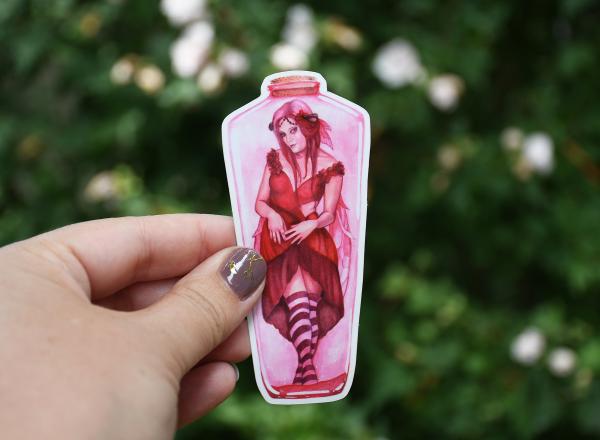 Red Bottled Fairy Glossy Vinyl Die Cut Sticker picture