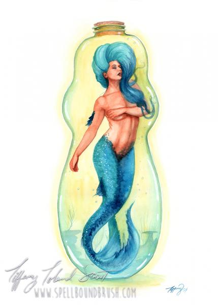 Print - Blue Bottle Mermaid picture