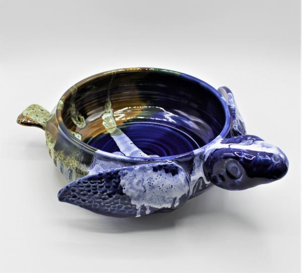 Blue, white and Amber Turtle Planter picture