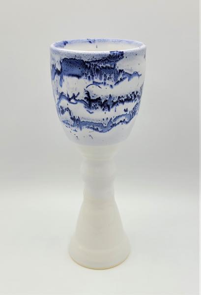 Blue and white goblet