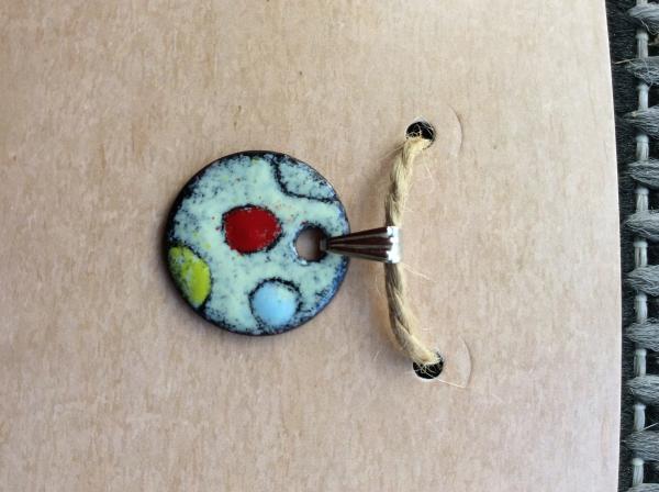 Enameled Round Pendant with Circles picture