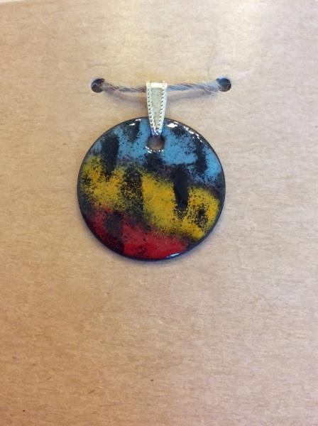 Multi-Color Round Enamel Pendant