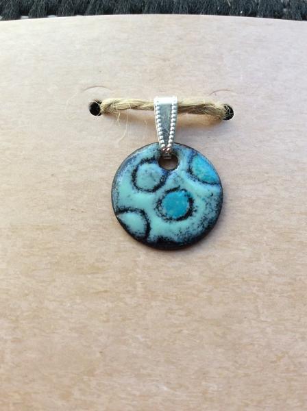 Enameled Round Pendant with Circles picture