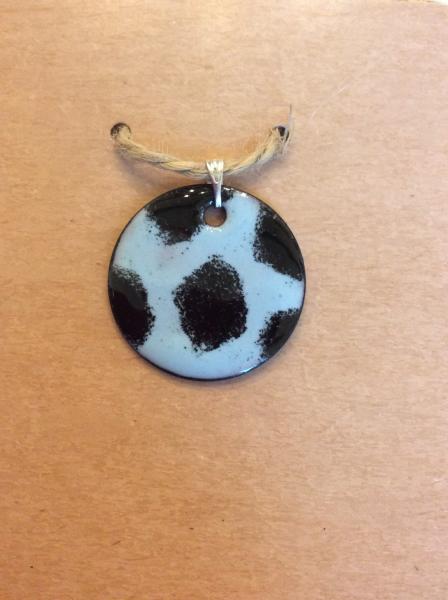 Black and Blue Animal Spot Enamel Pendant
