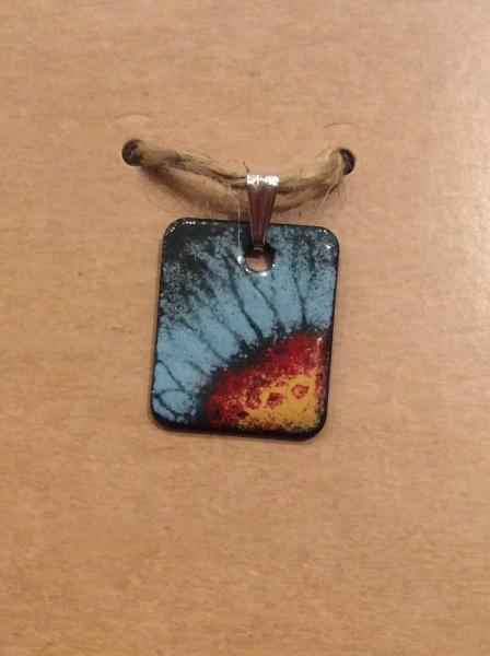 Blue Flower Enamel Pendant