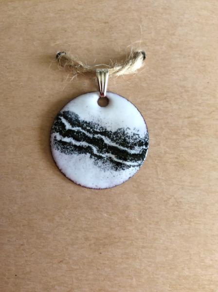 Enamel White and Black Round Pendant picture