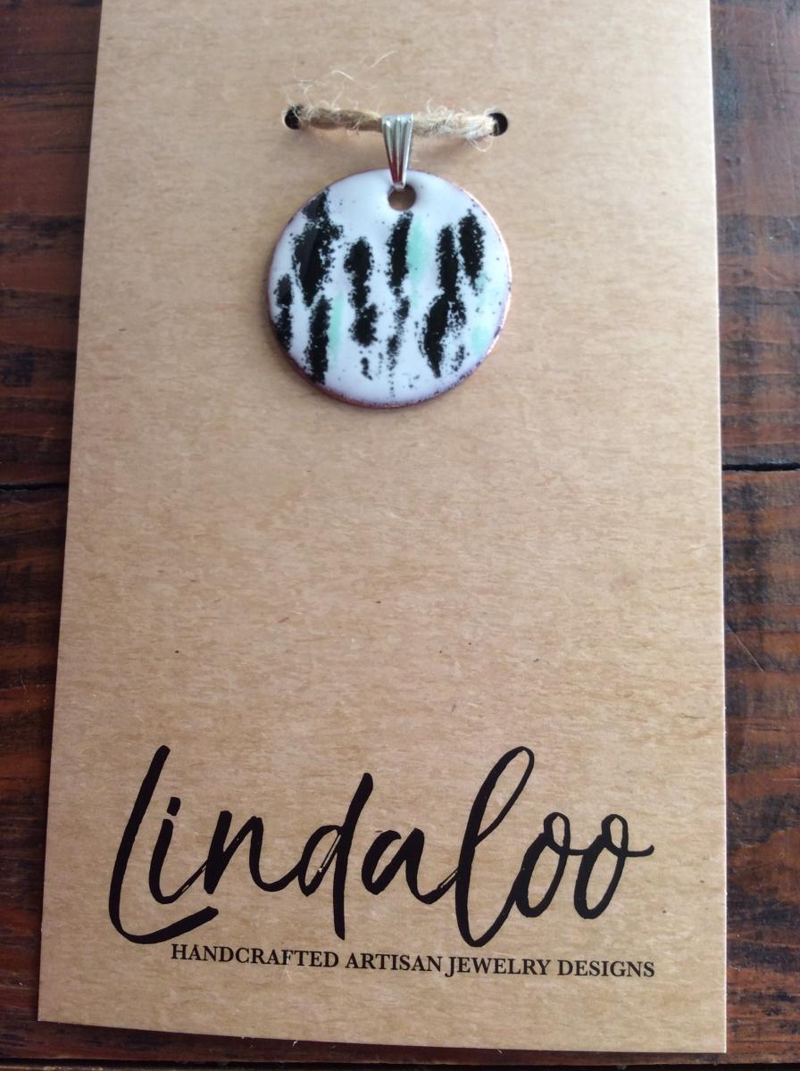 Classic Black and White Enamel Pendant picture