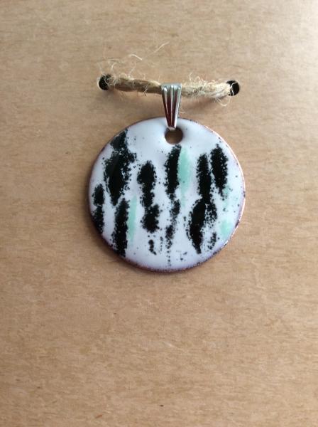 Classic Black and White Enamel Pendant