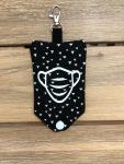 FABRIC MASK POUCH: Mini Black & White Triangle