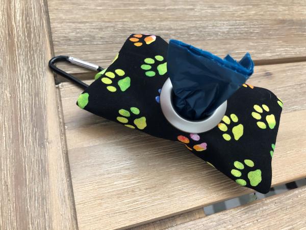 DOG WASTE BAG HOLDER: Neon Paw Print picture