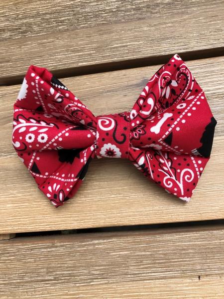 PET BOW TIE: Black & Red picture