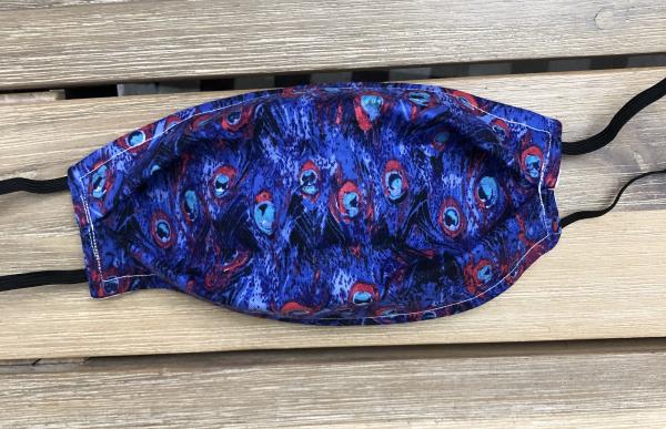 FABRIC MASK: Peacock Feathers picture