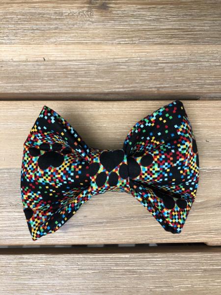 PET BOW TIE: Black Paw Print picture