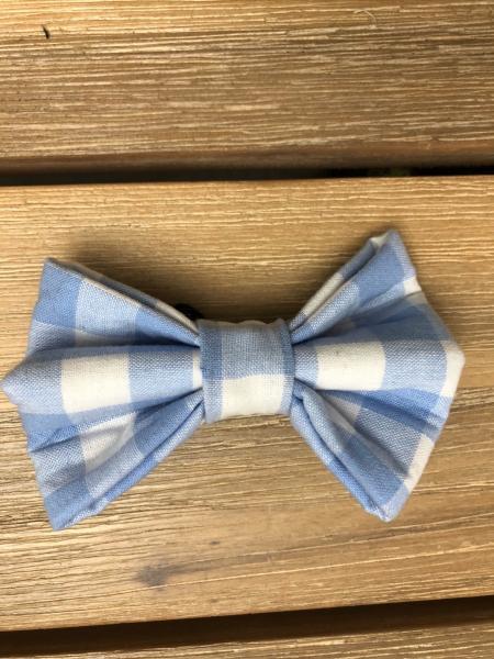 PET BOW TIE: Blue Gingham picture