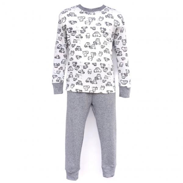 Pajamas, Children's PJs Cotton Jammies Set - Grey Cars