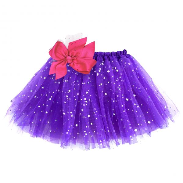 Girls Sparkle Tutu Layered Princess Ballet Skirt Purple picture