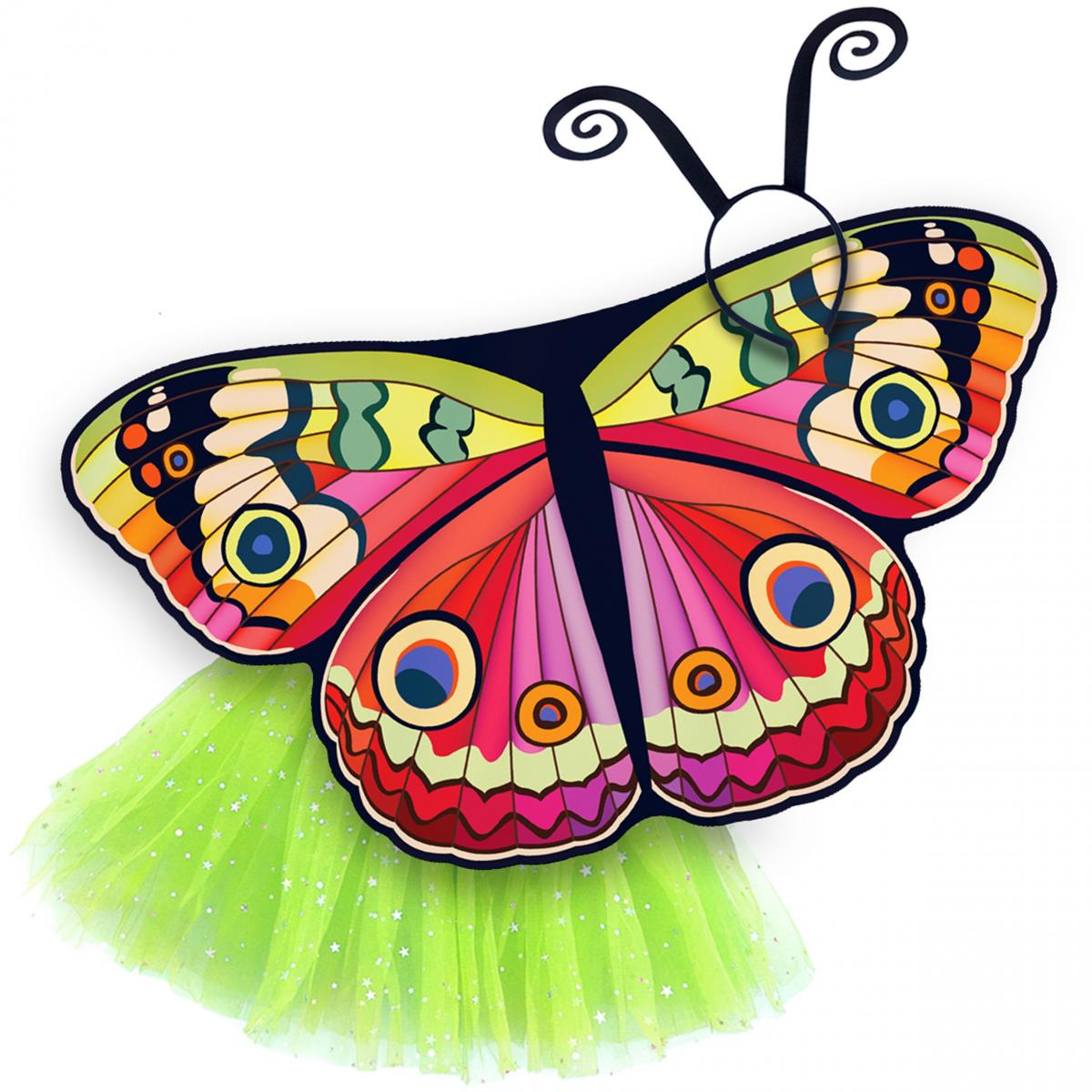 Butterfly Wings Girls Dance Outfit Kids Costume Wing Cape and Tutu picture