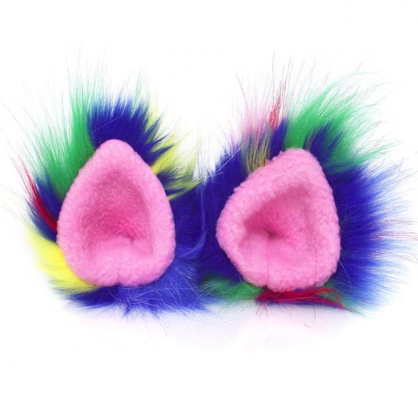 Crazy Furry Pointed Cat or Wolf Ears Animal Costume Accessories Cosplay Ear Clips picture