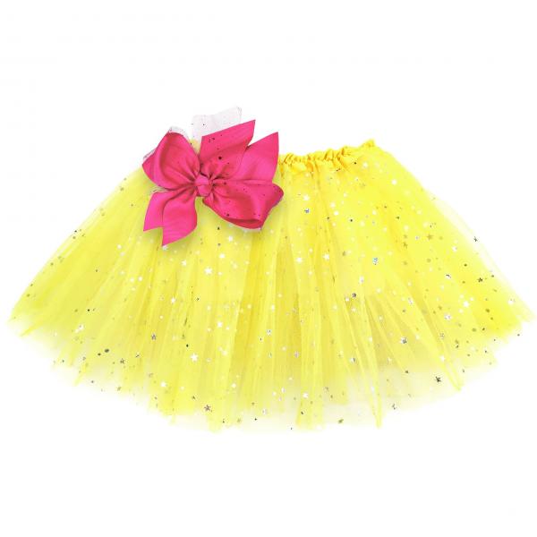 Girls Sparkle Tutu Layered Princess Ballet Skirt Yellow picture