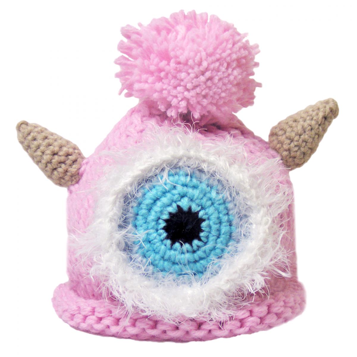 Crocheted Baby Monster Hat Newborn Knit Cap Green picture