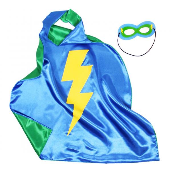 Kids Superhero Cape Double Sided Super Hero Capes for Boys Turquoise Orange picture