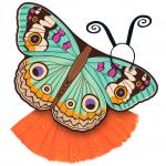 Butterfly Wings Girls Dance Outfit Kids Costume Wing Cape and Tutu