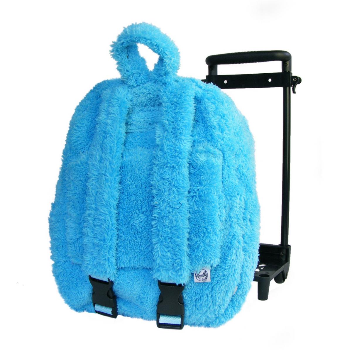 Roller Bag Kids Rolling Backpack Luggage with Removable Plush Stuffed Animal Aviator Bear picture