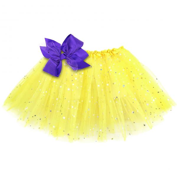 Girls Sparkle Tutu Layered Princess Ballet Skirt Yellow picture