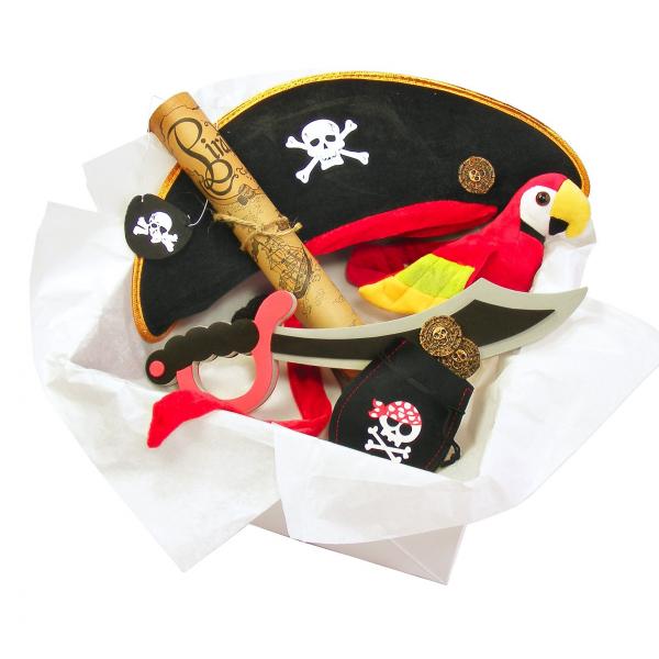 Childrens Pirates Costume Box with Sword Treasure Map & Pirate Accessories for Kids picture