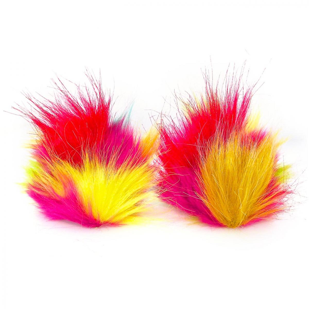 Faux Fur Party Accessory Costume Furry Ear Clips - Multicolor Pink picture