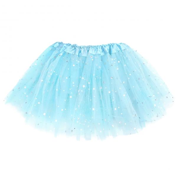 Girls Sparkle Tutu Layered Princess Ballet Skirt Ice Blue picture
