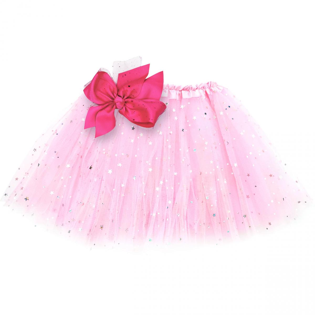 Girls Sparkle Tutu Layered Princess Ballet Skirt Light Pink picture