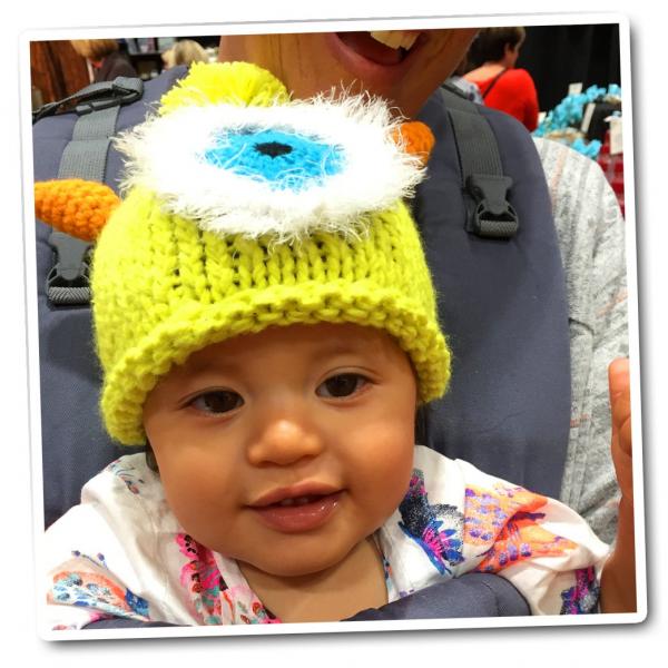 Crocheted Baby Monster Hat Newborn Knit Cap Green picture