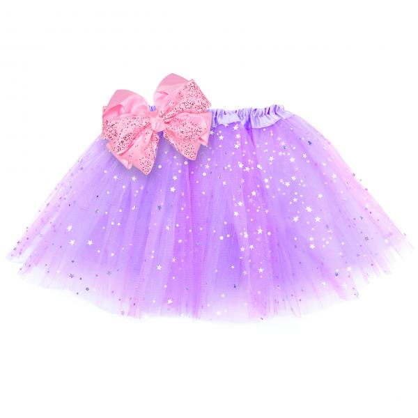 Girls Sparkle Tutu Layered Princess Ballet Skirt Light Purple picture