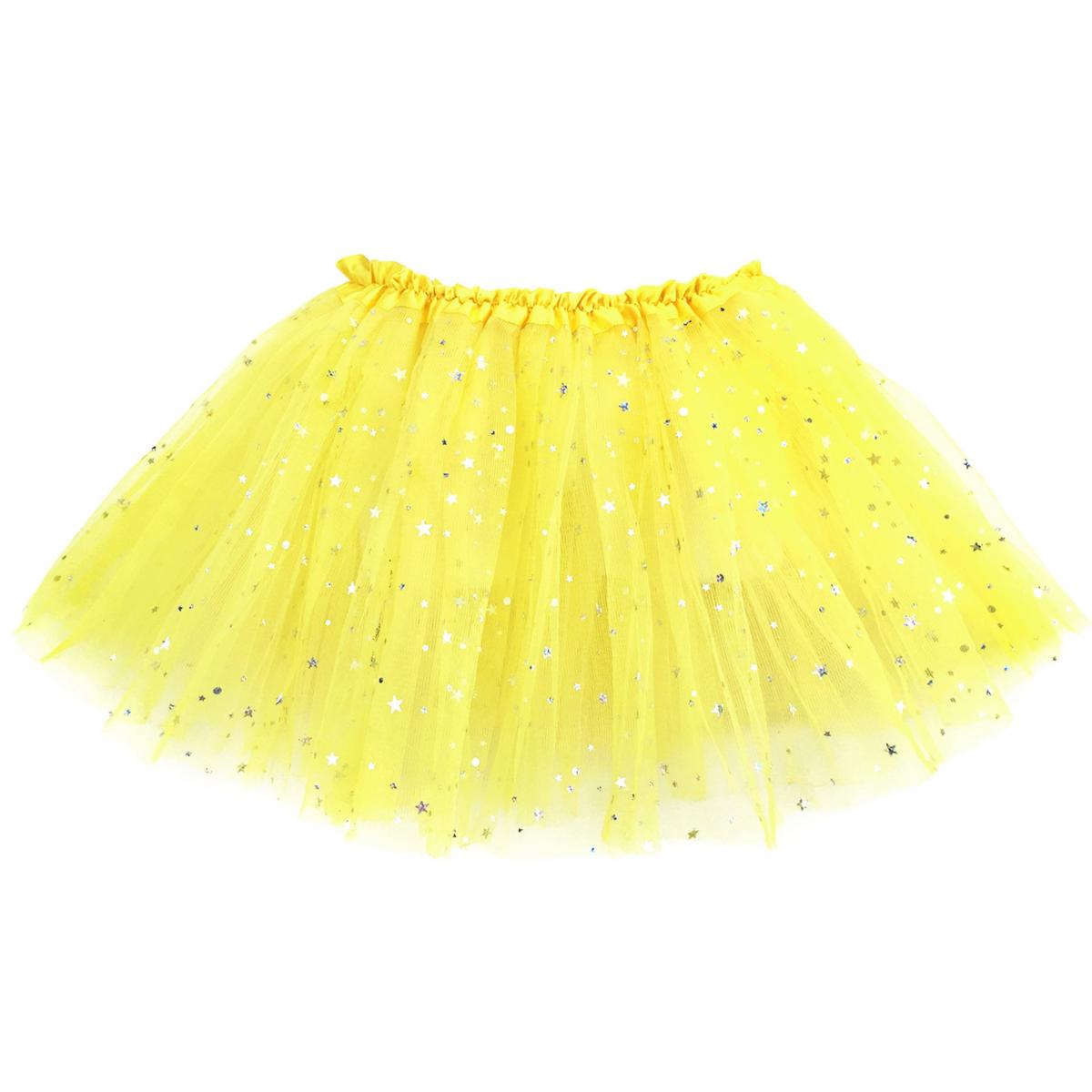 Girls Sparkle Tutu Layered Princess Ballet Skirt Yellow picture