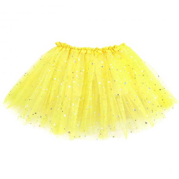 Girls Sparkle Tutu Layered Princess Ballet Skirt Yellow picture