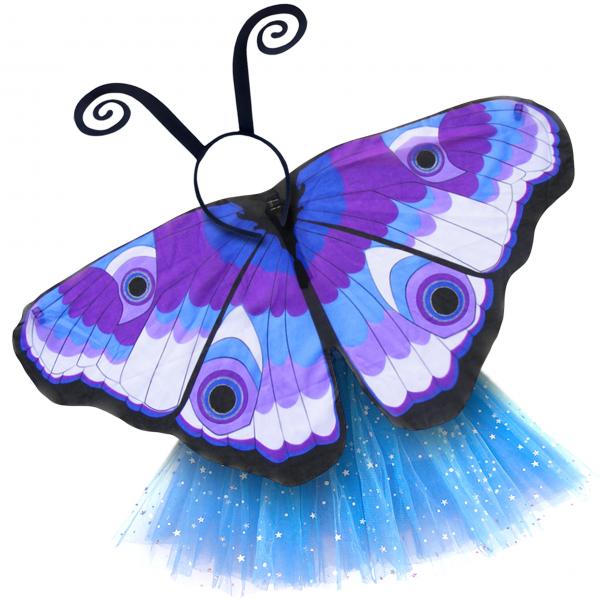 Butterfly Wings Girls Dance Outfit Kids Costume Wing Cape and Tutu picture