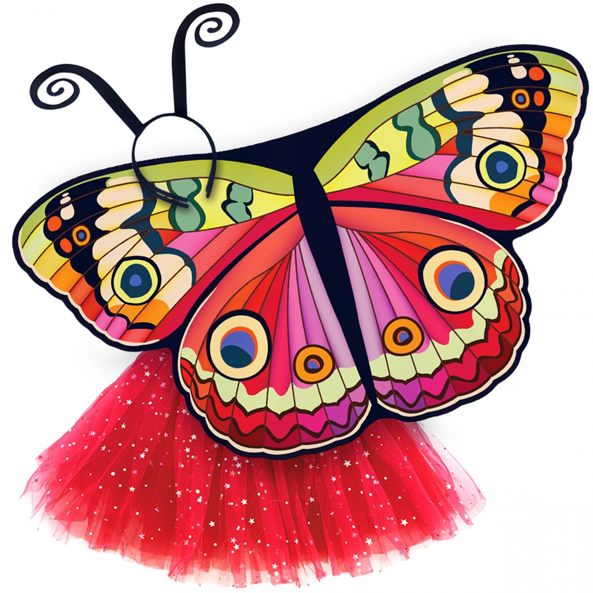 Butterfly Wings Girls Dance Outfit Kids Costume Wing Cape and Tutu picture