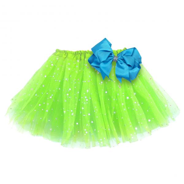 Girls Sparkle Tutu Layered Princess Ballet Skirt Green