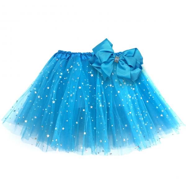 Girls Sparkle Tutu Layered Princess Ballet Skirt Blue picture