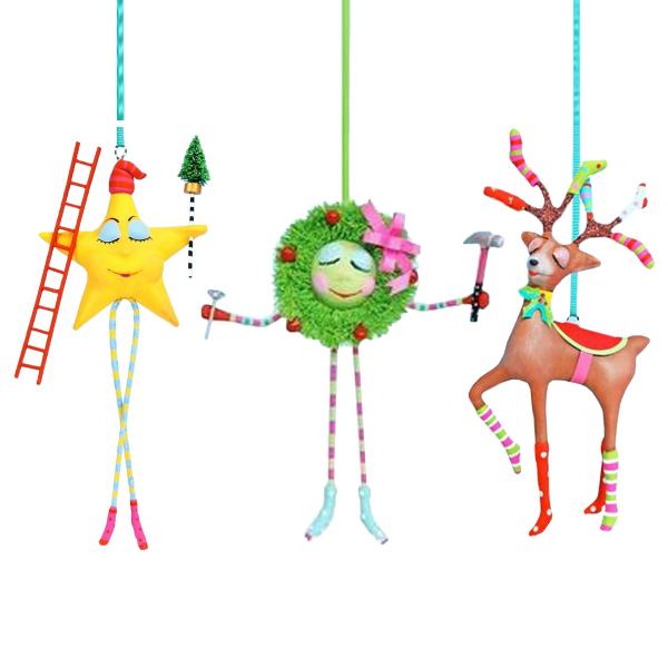 Christmas Tree Holiday Characters Glitterville Ornaments