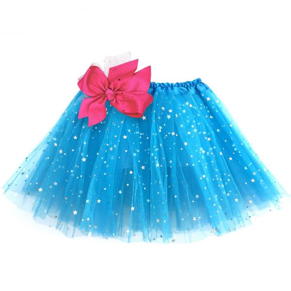 Girls Sparkle Tutu Layered Princess Ballet Skirt Blue picture