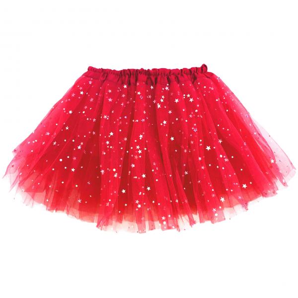 Girls Sparkle Tutu Layered Princess Ballet Skirt Red picture